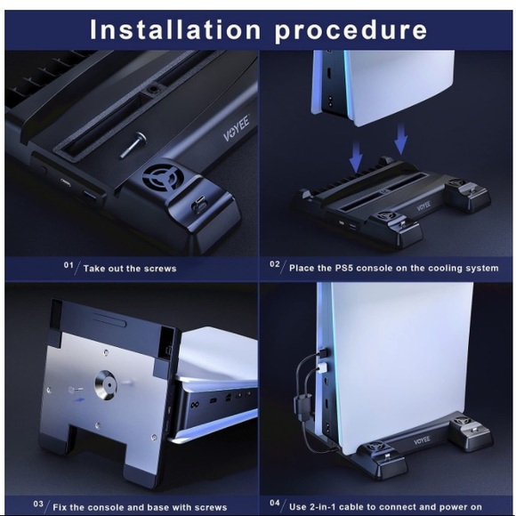 Vertical Cooling Fan Charging Play-Station 5/PS-5 - Picture 5 of 7